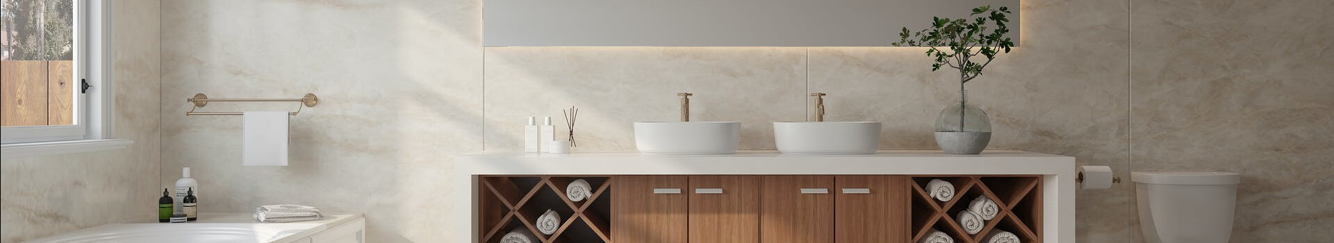 Dekton Arga-bordplade fra stenskive.dk i et lyst udekøkken