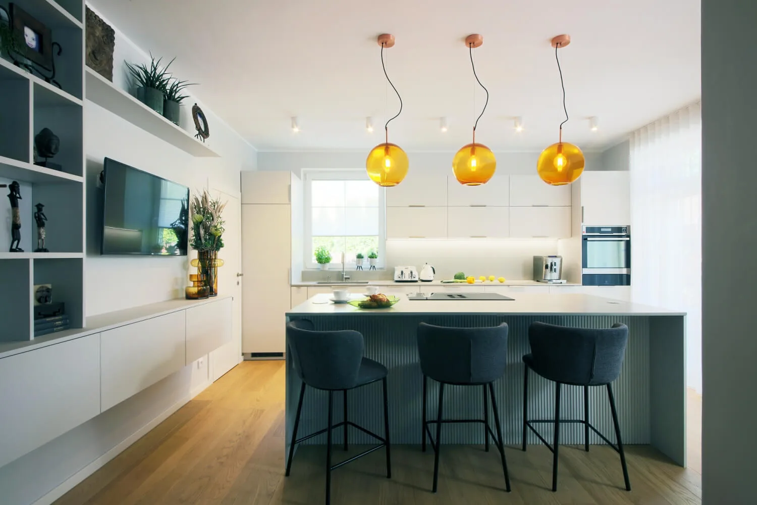 Noble Concrete Grey – varmgrå Technistone bordplade i køkken